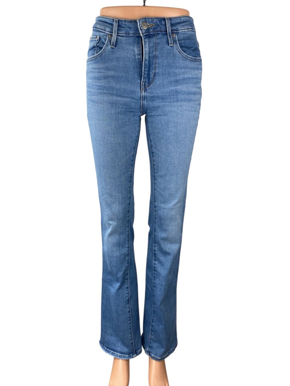 Levi's 725 High Rise Bootcut Women's Blue Medium Wash Flare Denim Jeans Size 26